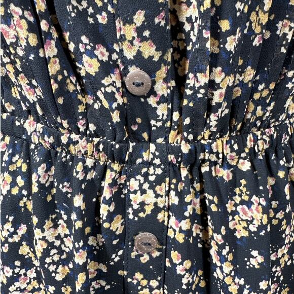 Miss Me Off The Shoulder Women's Floral Black Tan 1/2 Sheer Sleeve Dress Size S - Picture 9 of 14